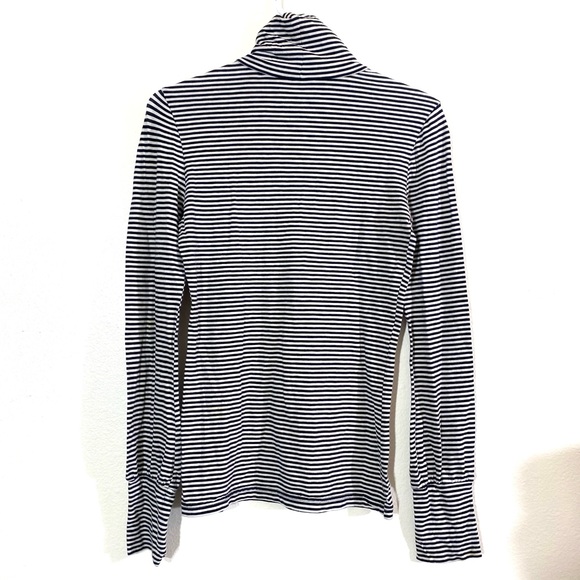 Black & white pinstripe fitted turtleneck, BP, sz SM - Picture 2 of 6